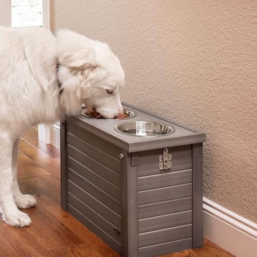 New Age Pet® Piedmont Elevated Dog Feeder, Grey - Image 6