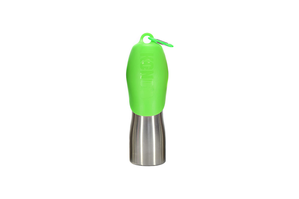 Kong H2O Stainless Steel Dog Water Bottle & Pet Travel Bowl, 25 oz - Green