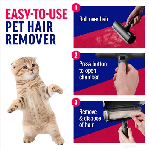 ChomChom Roller Pet Hair Remover – Original Size Reusable Lint Roller for Cat & Dog Hair on Furniture, Couch, Carpet, Car, Rugs & Bedding – Portable, Eco-Friendly (Black) - Image 4