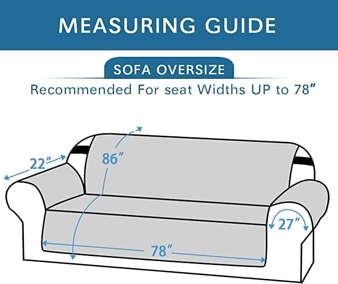 H.VERSAILTEX Reversible Sofa Cover Couch Cover for 3 Cushion Couch Water Resistant Sofa Cover for Living Room Quilted Furniture Washable Couchs Protector(Oversized Sofa, Charcoal Grey)