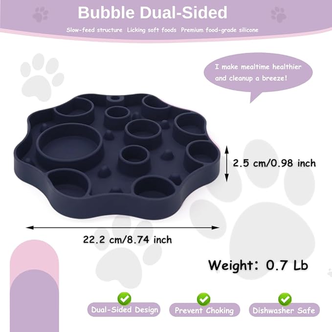 Non-Slip Slow Feeder Pet Bowl – Anti-Choking Feeding Bowl with Suction Cups for Dogs & Cats, Promotes Healthy Digestion (Night Sky, Bubble)