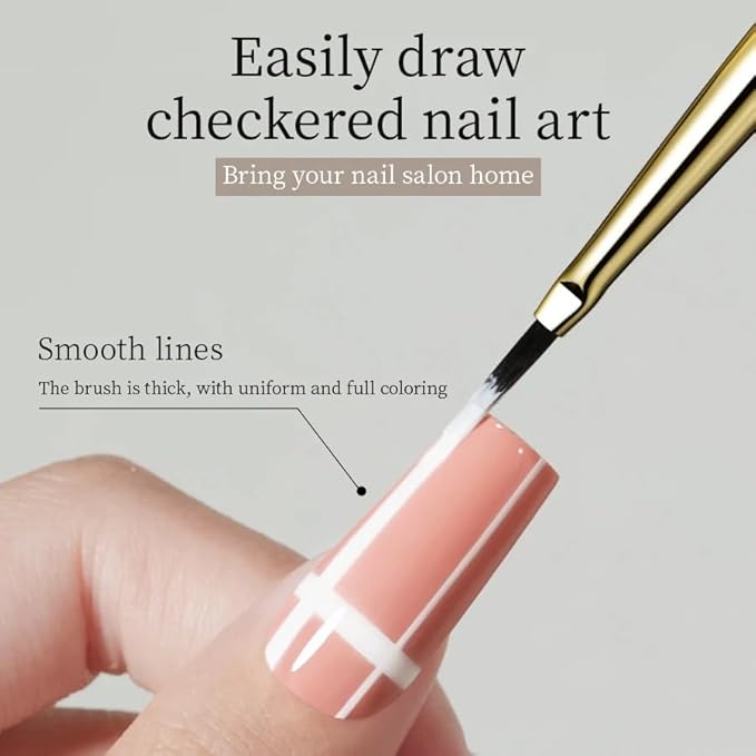 1 Pcs Professional Nail Art Liner Brush Set for Fine Detail Designs, Thin Drawing & Checker Pattern Tools for Acrylic Painting, Hand Painting & Manicure Accessories