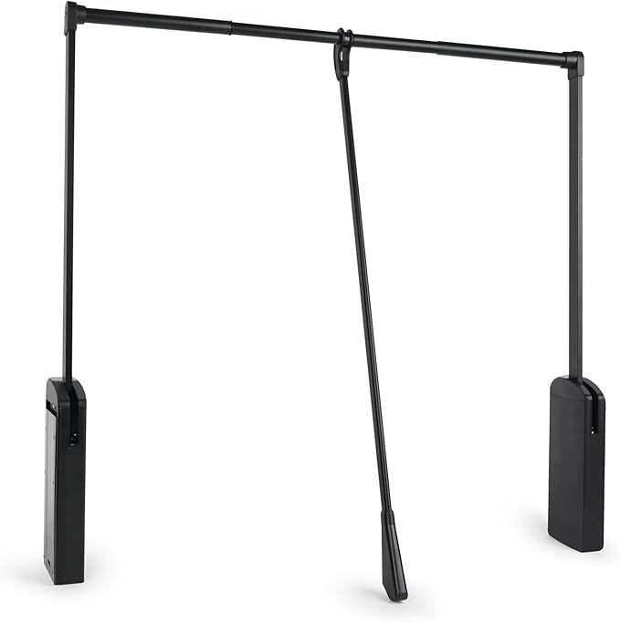 Pull Down Closet Rod, Adjustable 35-47.6 Inch Wardrobe Lift Rail Organizer Two-way Buffering Heavy Duty Wardrobe Hanger for Cabinet, Organizer Storage System Side Mounted, 33 lbs Load Capacity