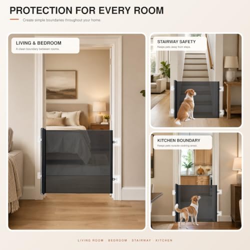 Retractable Indoor Dog Gate, No‑Drill Mesh Pet Fences | Pet Essentials - Image 4