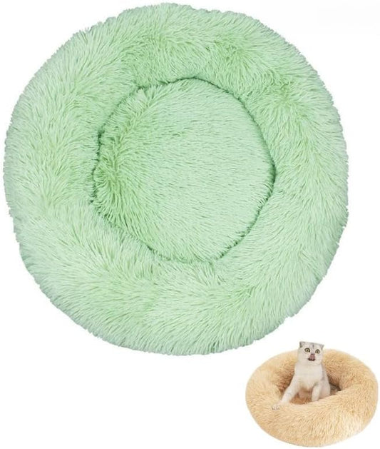 Anxiety Relief Dog Bed - Mr Fluffy Friend Anti-Anxiety Original Calming Plush Pet Bed for Chewing, Crate Training & Thunderstorm Stress (Green,XL-80CM)