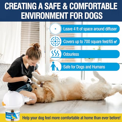 Dog Calming Pheromone Diffuser for Relief Anxiety, Reducing Barking, Attacks and Combating Stress & 3 in 1 Calming Diffuser for Dogs (B)