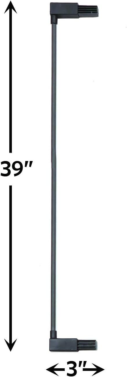 MidWest Homes for Pets Steel Pet Gate Extension; Pet Gate Extension Measures 3' Wide x 39' High in Textured Graphite (Fits MW Model # 2939SG & 2939SG-WD)
