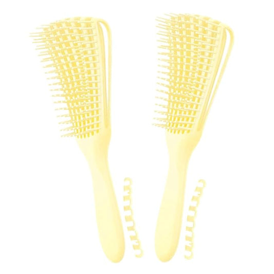 Detangling Brush for Afro/African Hair Textured 3a to 4c Kinky Wavy/Curly/Coily Hair, Knots Detangler Scalp Massage Comb for Women (2 pcs, Beige)