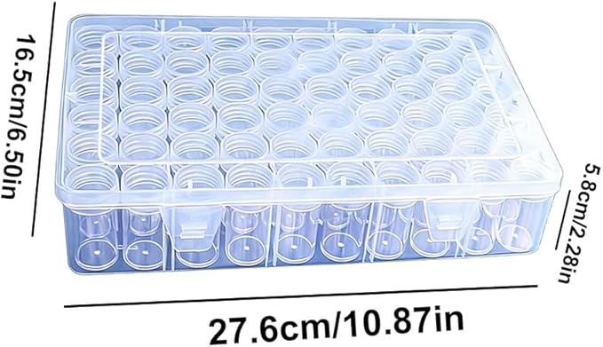 60pcs Diamond Art Painting Storage Containers with Clear Lids & Stickers, Complete Color Kit Round Beads Organizer Box for DIY Crafts Jewelry, Portable Stackable Art Supply Case