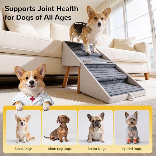Dog Stairs for Small Dogs, 2-in-1 Dog Safety Ramp and Ottoman - Image 3