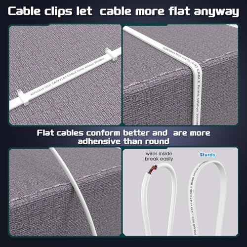 Cat 8 Ethernet Cable 50 ft, Shielded Flat RJ45 Network LAN Cable - Image 6