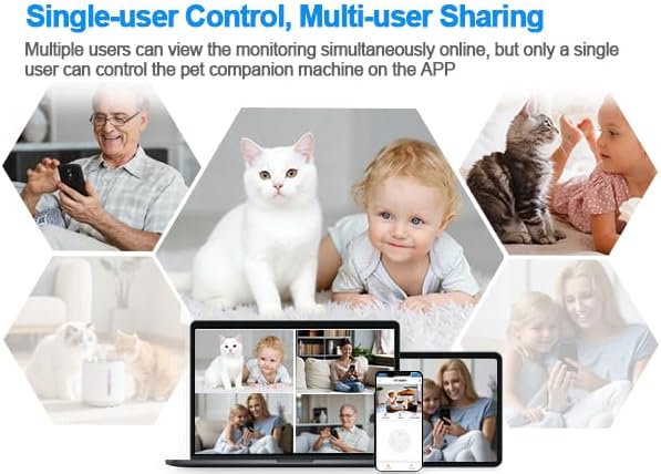Pet Compainion Robot on Wheels,Distance App Control,Movable Security Camera with 2-Way Talk,Night Vision Pet Robot & Automatic Cat Feeder,with 6L Automatic Cat Feeder with Camera