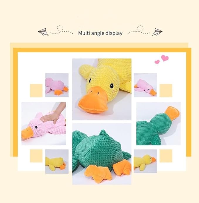 Duck Dog Toy,TheDog Calming Yellow Duck,3D Filling,Fun Toys and Chew Toy for Any Size Dog,Dog Calming Pillow (Yellow)