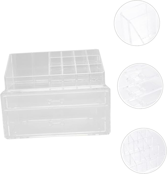 FRCOLOR Cosmetics Storage Case Acrylic Box for Makeup Desktop Organizer Multiple