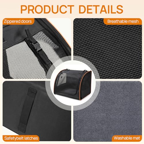 Dog Car Seat, Enclosed Carrier for Pets Travel Safety Dog - Image 5