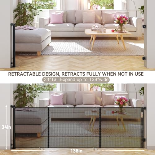 Uamector 138-Inch Extra Wide Retractable Baby Gate & Dog - Image 4