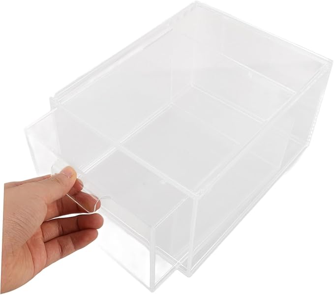 3pcs Large Makeup Organizers Stackable Drawer Organizers Plastic Counter Lids for Makeup Office and Bathroom Storage