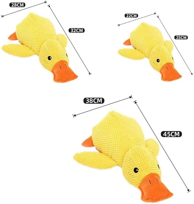 Emotional Support Duck for Dogs - Yellow Stuffed Dog Chew Toys with Calming Ball