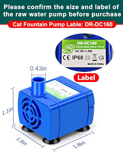 Cat Water Fountain Pump, for 360° Cupcake Ceramic Pet | Pet Essentials - Image 4