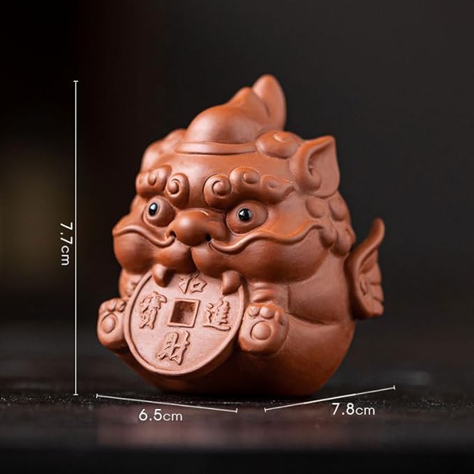 Chinese Zisha Tea Pet, Ceramic Tea Pet, Handmade Purple Clay Tea Pet for Kung Fu Tea Tray, Tea Pet Decorate Kungfu Tea Tray Accessories (C)
