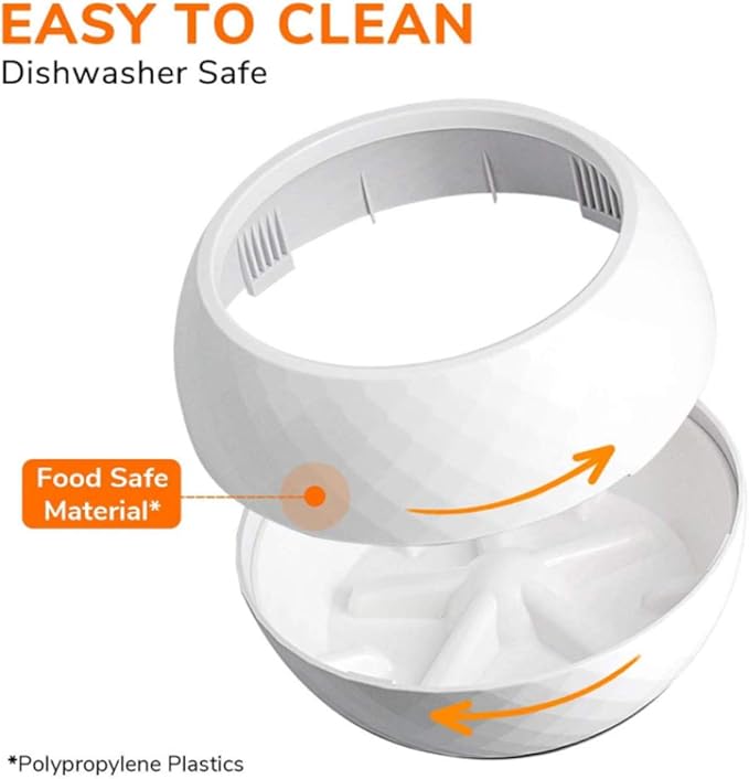 Rock 'N Bowl Puzzle Feeder Dog Bowl,Slow Feeder, Anxiety Relief, Boredom Buster,Fun Interactive Enrichment Dog Dish,Interactive Tumbler Anti-Choking Dog Feeding Bowl,Orange