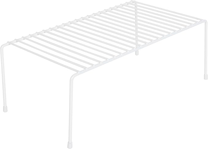 Smart Design Classic Storage Shelf – Large (16 in W x 8.5 in D x 5.75 in H), White –Steel Pantry Organizer with Rust-Resistant Finish and Non-Slip Feet for Easy Home Organization and Storage