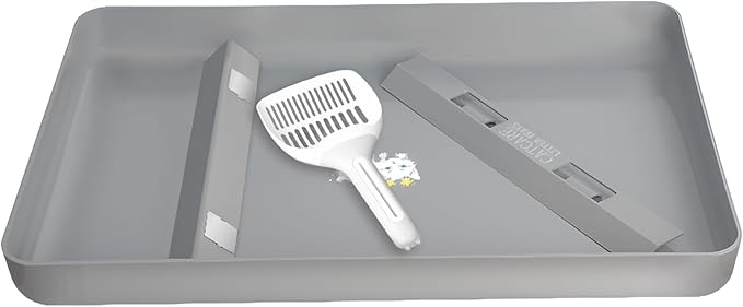 Reusable Litter Tray Compatible with Petsafe ScoopFree Cat Litter Box Tray,Self-Cleaning Cat Litter Boxes,with Free Scoop, New Designed Never Absorbs Odor, Stains, or Rusts,Easy Clean-Grey