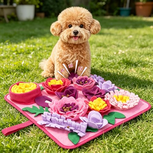 Snuffle Mat for Dogs, 15.4x15.4 Inch Pet Treats Feed | Behavior & Trai - Image 2
