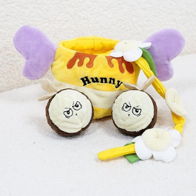 Honey Jar Snuffle & Squeaky Toy Set for Dogs – Interactive Foraging Puzzle with Treat Mat, Squeaky Bee & Chew Rope, Multi-Sensory Mental Enrichment Game for Small Medium Pets