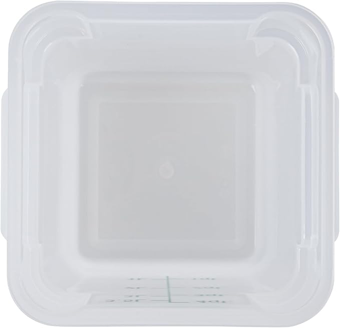 Restaurantware Food Storage Container 10 Pack of 4 qt Plastic Kitchen Storage Bin with Volume Markers Space-Efficient Design Dishwasher-Safe Polypropylene Translucent