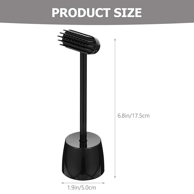 Uonlytech Cat Grooming Brush and Comb Set with Storage Base, Multi-functional Pet Massage Brush for Shedding Control, Comfortable Black Hair Remover for Indoor Cats and Dogs