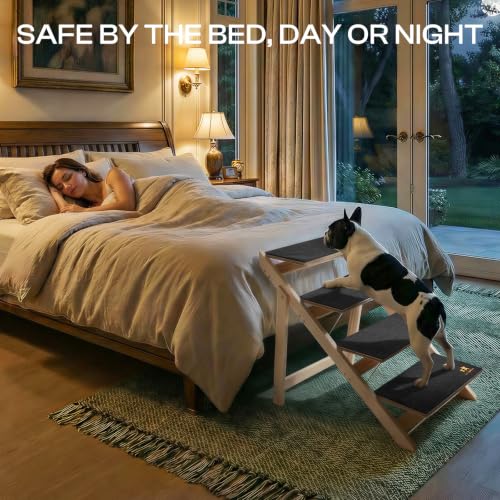 Luciphia Wooden 2-in-1 Dog Stairs, 3-Step | Pet Essentials - Image 3