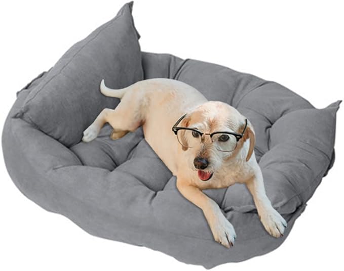 Comfy Calming Dog Beds for Small Medium Large Dogs, Anti Anxiety Dog Bed, Self Warming Dog Bed Outdoor and Indoor, Cat Beds for Indoor Cats, Kennel Bed for Pet (Small(10x12inch),Grey)