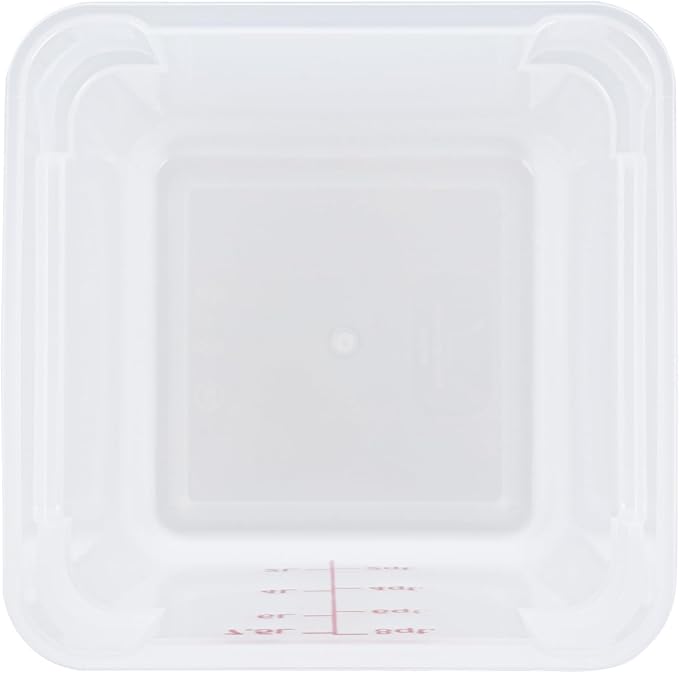 Restaurantware Food Storage Container 10 Pack of 8 qt Plastic Kitchen Storage Bin with Volume Markers Space-Efficient Design Dishwasher-Safe Polypropylene Translucent