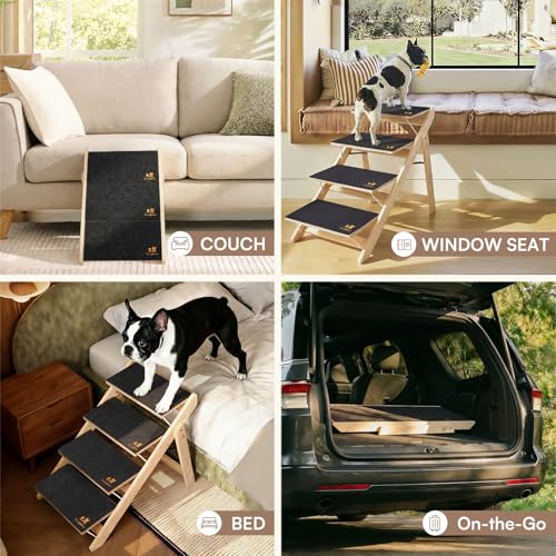 Luciphia Wooden 2-in-1 Dog Stairs, 3-Step | Pet Essentials - Image 4