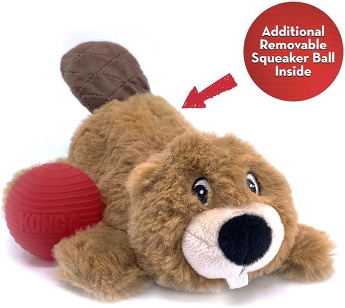 KONG Cozie Pocketz Beaver Puzzle Interactive Dog Toy (Small)