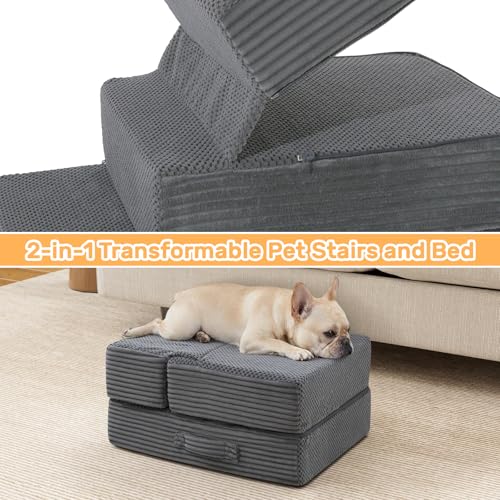 Dog Stairs for Small Dogs, 13.5" H Foldable Dog Steps | Pet Essentials - Image 6