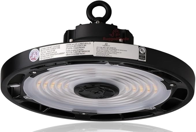 RuggedGrade 150W - Titan V CS Series LED High Bay UFO Light - 21,750 Lumens - Color Selectable on Fixture 4000K/5000K - Outdoor LED Light - DLC 5.1 Premium