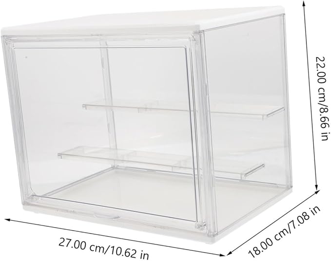 ERINGOGO Stackable Book Storage Box for Students Dustproof Organizer Container Lid for Classroom and Home Use Multi-functional Bookcase Display