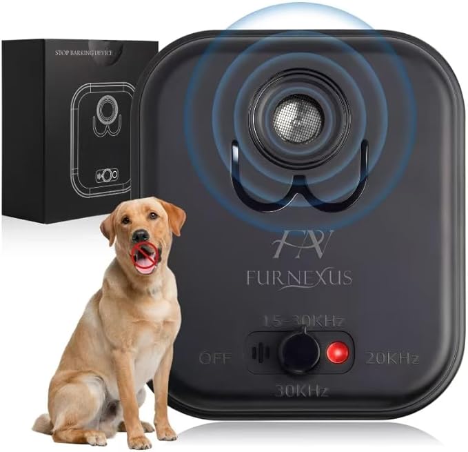 Ultrasonic Dog Bark Deterrent Device up to 50Ft Range, High-Frequency Anti-Barking Stopper for Dogs with 3 Modes, Indoor/Outdoor Control, Neighbor-Friendly Silencer Box