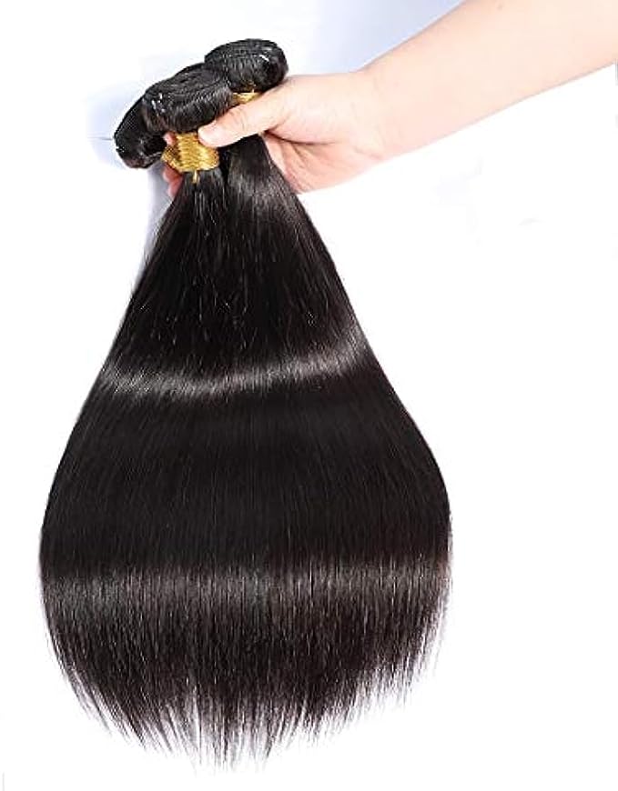 Selina Brazilian Virgin Hair Straight 24 24 24Inch (100g/3.52Oz) Human Hair Weave 100% Unprocessed Human Hair Bundles Straight Remy Hair Extensions Natural Black (24" 24" 24", Straight)