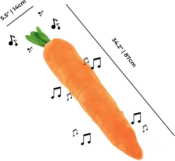 Giant Carrot Dog Toy, Dog Calming Carrot, Sturdy Plush Multi-squeaks Toys, Cute Stuffing Chew Boredom Toys for Indoor Small Medium Large Dogs (1)