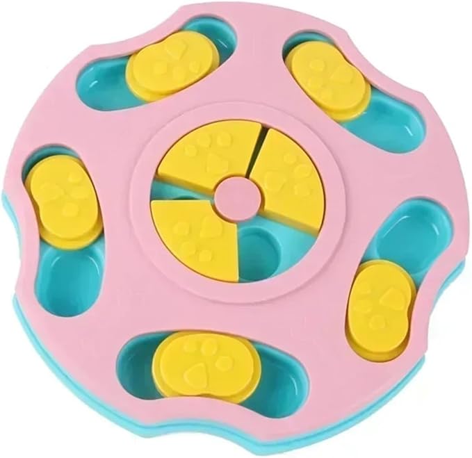 Interactive Dog Puzzle Toys - Slow Feeder IQ Enhancer for Puppies and Cats - Non-Slip Food Dispenser Training Game(Pink1)