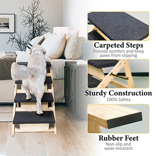 BRIKY 2-in-1 Dog Stairs/Ramp with 4 Steps, Foldable Dog - Image 5