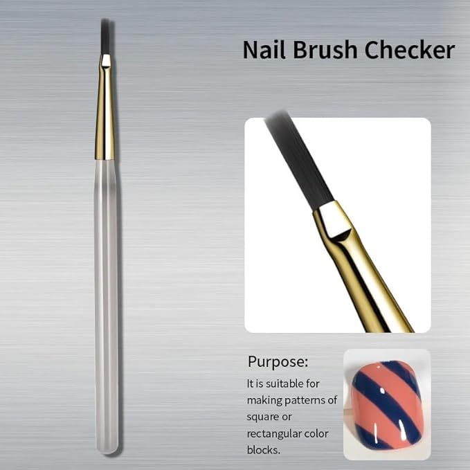 1 Pcs Professional Nail Art Liner Brush Set for Fine Detail Designs, Thin Drawing & Checker Pattern Tools for Acrylic Painting, Hand Painting & Manicure Accessories