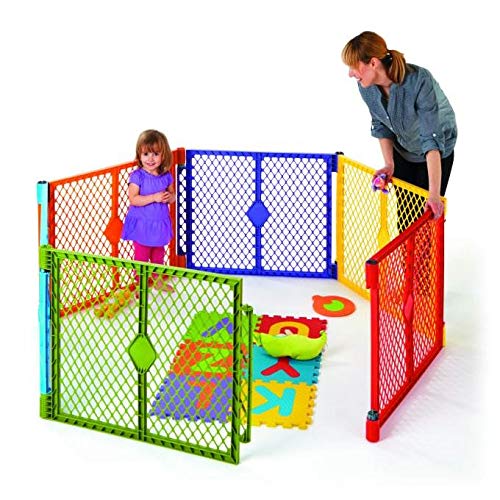 Toddleroo by North States - Superyard Colorplay Baby Play Yard: Freestanding 6-Panel Baby Playpen - Indoor or Outdoor Use - Made in USA - Encloses Up to 18.5 Square Feet - 26 Inches Tall - Colorplay