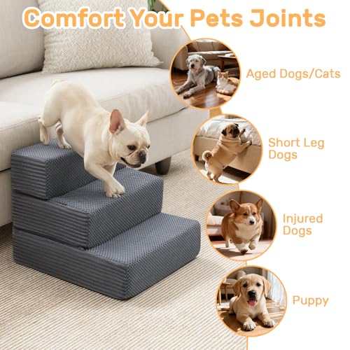 Dog Stairs for Small Dogs, 13.5" H Foldable Dog Steps | Pet Essentials - Image 4