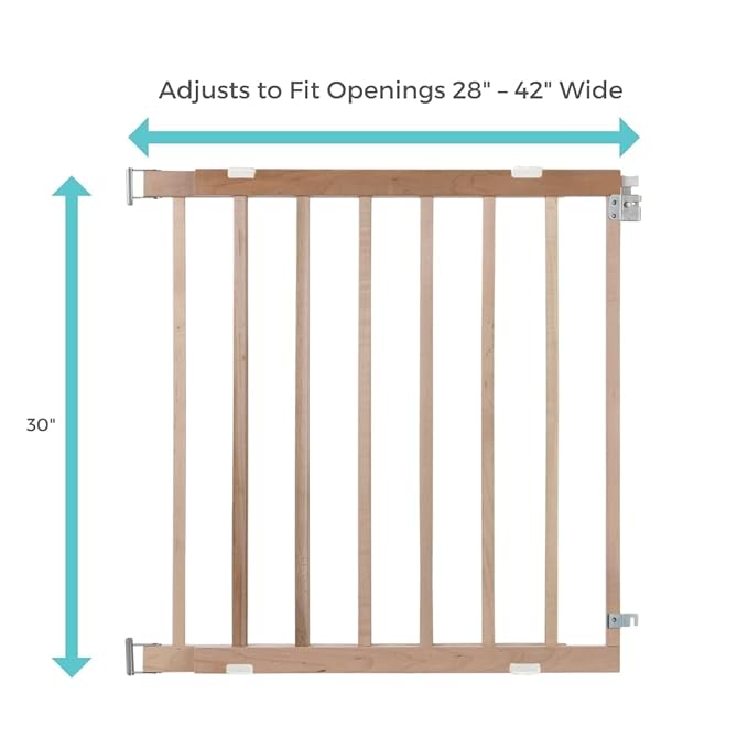 Toddleroo by North States - Stairway Swing Wooden Baby Gate: Wood Baby Gate for Stairs - Adjustable 28 to 42 Inches Wide - 30 Inches Tall