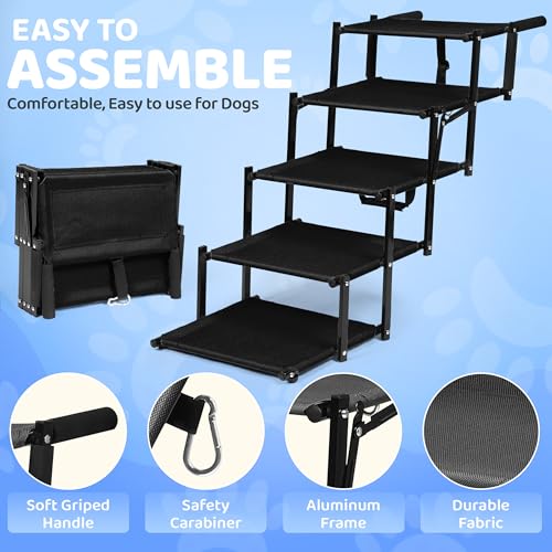 Dog Car Stairs – Portable Non-Slip Pet Stairs for High - Image 3