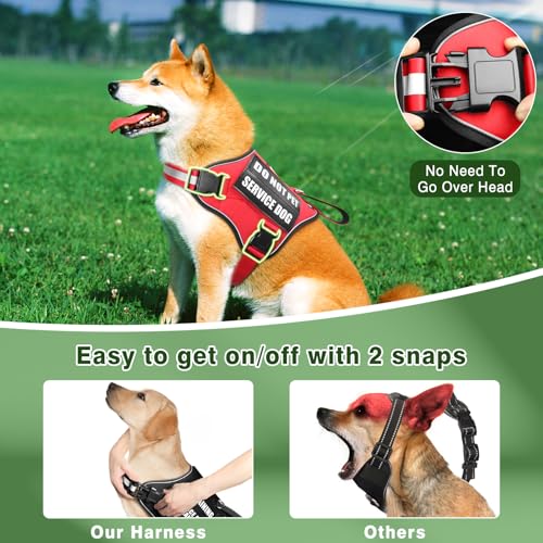Service Dog Vest Harness and Leash Set+10 Patches,Easy - Image 5